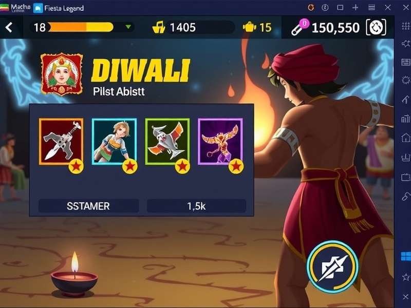 Fiesta Legend gameplay screenshot showing character customization and combat